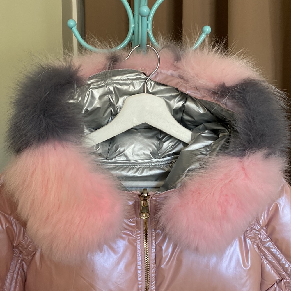 Reversible Down Jacket With Detachable Two Colore… - image 8